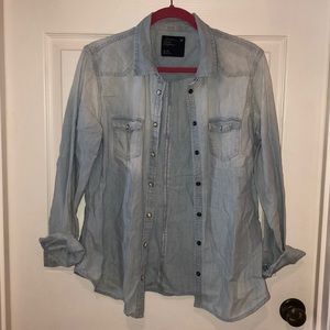 American Eagle Denim pearl button down